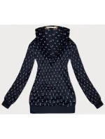 Wzorzysta bluza damska ciemny granat (2304)