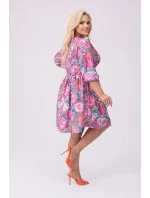 Ružové a zelené dámske letné kvetinové šaty (8276) Ružové a zelené dámske letné kvetinové šaty (8276)