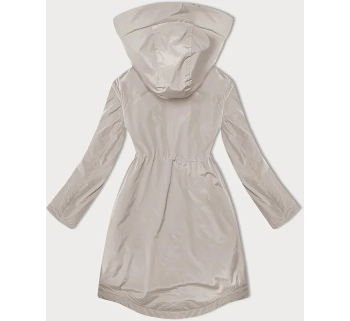 Ľahko zateplená dámska bunda s kapucňou LHD light beige (LHD-24589) Ľahko zateplená dámska bunda s kapucňou LHD light beige (LHD-24589)