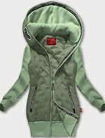 Dámska mikina s kapucňou LHD šedo-zelená (AMG-162A)