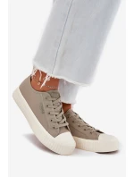 Materiałowe Trampki Damskie Na Platformie Big Star RR274779 Szare