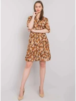 Dámske šaty DHJ SK 11332.67P Brown mix farieb - FPrice