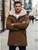 Pánská zimní bunda parka s kapucí béžová Dstreet model 21982648 - FashionStreet