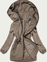 Dámska béžová parka s kapucňou (B8121-12)