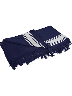 Kariban K 128 Plážová osuška Fouta 20.K128 tmavomodrá/biela