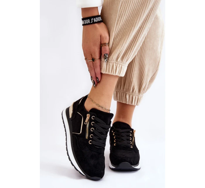 Zamszowe Buty Sportowe Na Platformie Czarne Riverside Zamszowe Buty Sportowe Na Platformie Czarne Riverside