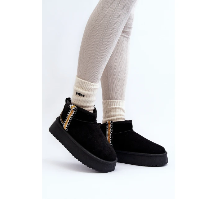 Sněhule Na Platformě S Vzorem Černé model 21645925 - Boto