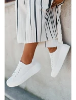Materiałowe Trampki Damskie Na Platformie Big Star RR274463 Białe