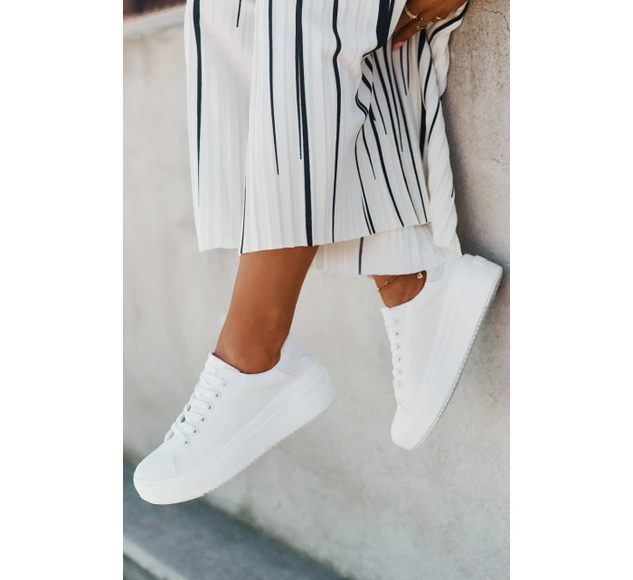 Materiałowe Trampki Damskie Na Platformie Big Star RR274463 Białe