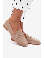 Mokasiny Loafersy Dámské S Ozdobným Prvkem Béžové Evelora Mokasiny Loafersy Dámské S Ozdobným Prvkem Béžové Evelora