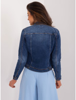 Tmavomodrá džínsová bunda so zapínaním na gombíky