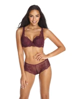 Vyztužená dámská podprsenka Cora model 18351650 bordó - Mat