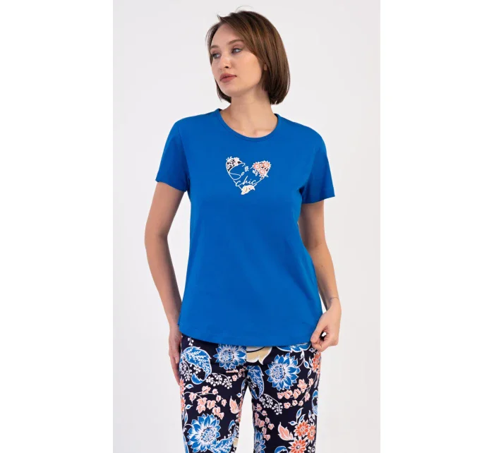 Dámske capri pyžamo Kvety Dámske capri pyžamo Kvety