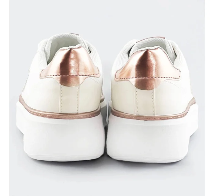 Bielo-medené šnurovacie tenisky sneakers s hviezdičkou (BB126N)