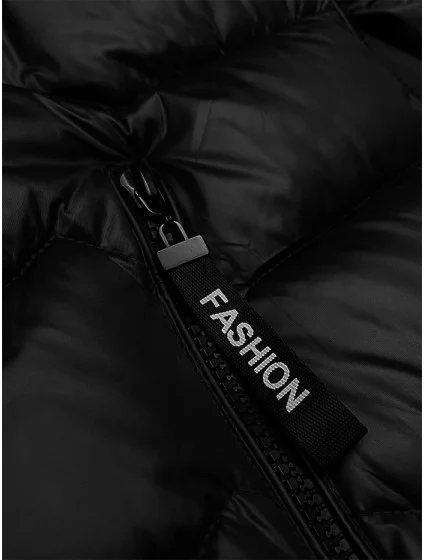 Černá prošívaná dámská bunda s kapucí model 21247411 - S'WEST