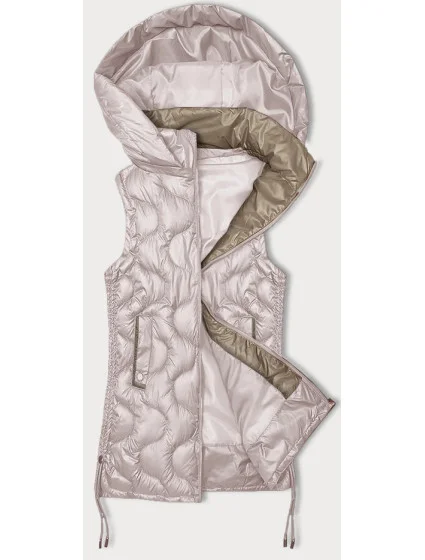 růžová dámská vesta s ozdobným prošíváním model 20970126 - S'WEST