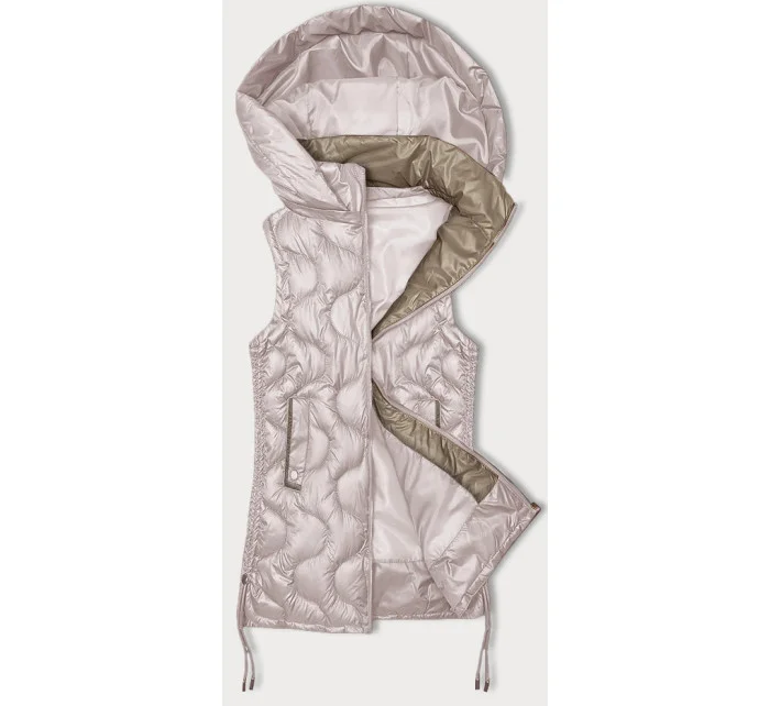 růžová dámská vesta s ozdobným prošíváním model 20970126 - S'WEST