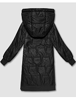 Rovné plus size sako s ozdobným prešívaním S'West black (B8395-1) Rovné plus size sako s ozdobným prešívaním S'West black (B8395-1)