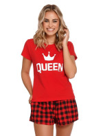 Krátke dámske pyžamo Queen červené