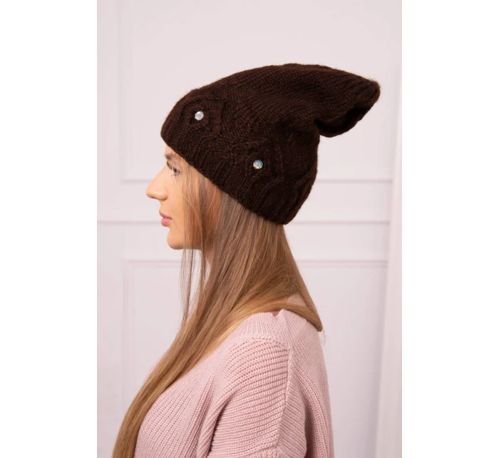 Dámská čepice hnědá model 18752339 - K-Fashion Dámská čepice hnědá model 18752339 - K-Fashion