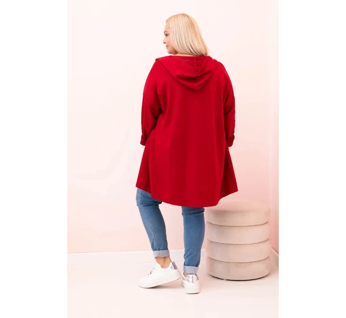 Dámská mikina s ozdobnými rukávy černá model 21259050 - K-Fashion