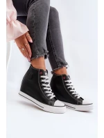 Trampki Damskie Na Koturnie Cross Jeans NN2R4005 Czarne