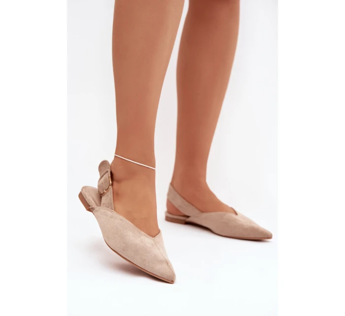 Dámské baleríny s přezkou béžové model 21834832 - Boto