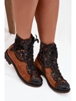 Dámske kožené čižmy Maciejka - camel, nízky podpätok Dámske kožené čižmy Maciejka - camel, nízky podpätok