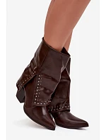 Dámske kovbojské čižmy D8259 brown - Sweet Shoes