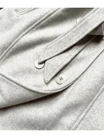 Šedý dámský kabát s kožešinou model 15834449 - Ann Gissy