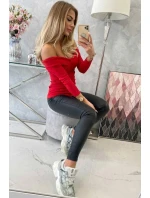 Blúzka s výstrihom do V červená