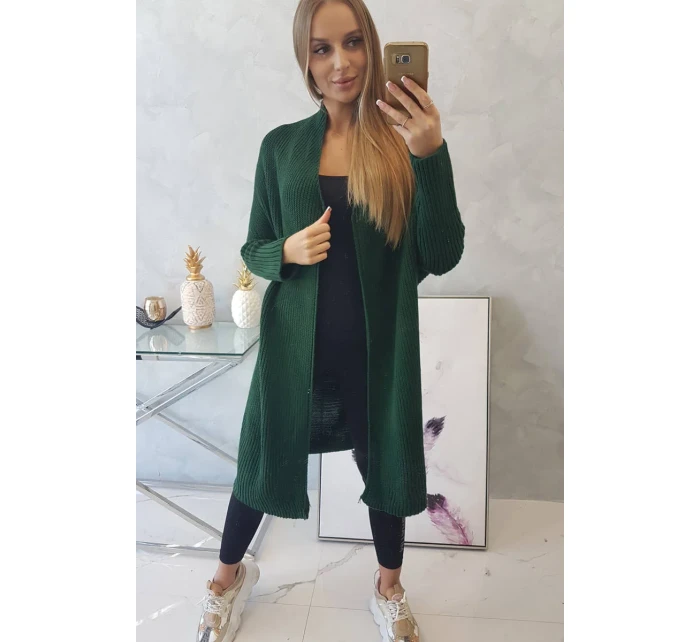 Svetr s netopýřími rukávy tmavě zelený