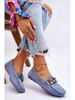 Dámské semišové mokasíny s krystaly Modre model 21612170 - EVENTO