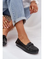 Ploché Kožené Mokasíny S Ozdobou model 21686042 Černé - S.Barski