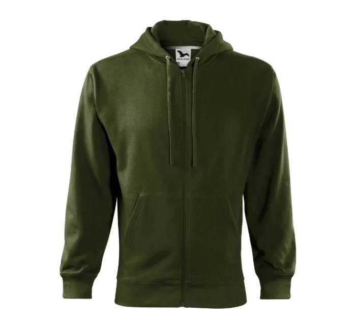 Módna mikina na zips pánska vojenská