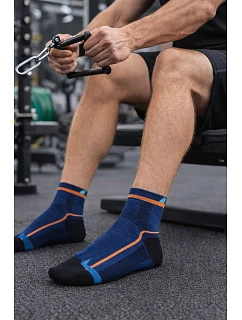 SPORTIVE - Pánske krátke vzorované ponožky Ag+ U941N5