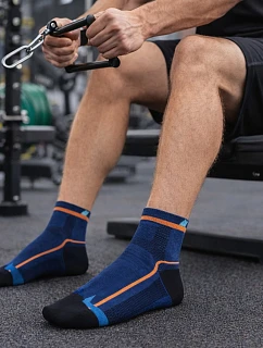 SPORTIVE - Pánske krátke vzorované ponožky Ag+ U941N5