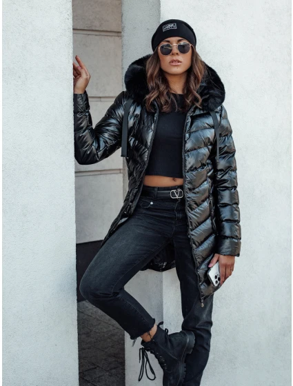 Dámská prošívaná zimní bunda s kapucí CRYSTAL černá Dstreet model 21980470 - FashionStreet