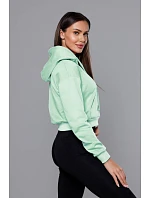 Krátká tepláková mikina v pistáciové barvě s kapucí model 18378848 - J.STYLE Krátká tepláková mikina v pistáciové barvě s kapucí model 18378848 - J.STYLE