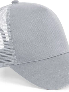 Beechfield B 642 5-panelová snapbacková čiapka „Microknit Trucker“ 53.0642 svetlošedá