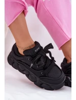 Dámské Kožené Tenisky Na Masivní Platformě model 21692679 Černé - Goe