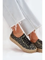 Wzorzyste Trampki Damskie Na Platformie Z Plecionką Lee Cooper LCW-25-08-3647L Czarne