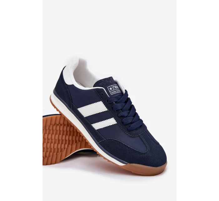 Buty Sportowe Sneakersy Męskie Granatowe Sivara