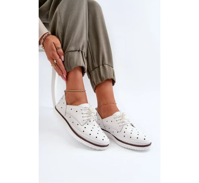 Dámske kožené topánky, biele S.Barski Dámske kožené topánky, biele S.Barski