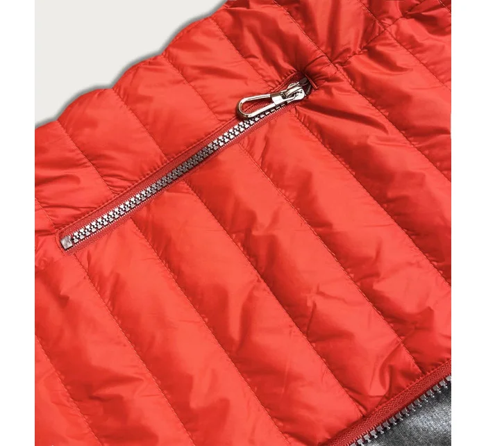 Oranžová dámska bunda s kapucňou (DL011) Oranžová dámska bunda s kapucňou (DL011)