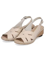 Pohodlné kožené sandále Rieker W RKR682 beige