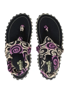 Gumbies - dámske žabky Slingback - BLACK SWIRLS