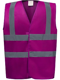 Bezpečnostná vesta Yoko HVW 100 Hi-Vis 79.W100 v malinovej farbe