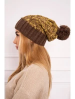 Milano fleecová čiapka K203 yellow melange+brown