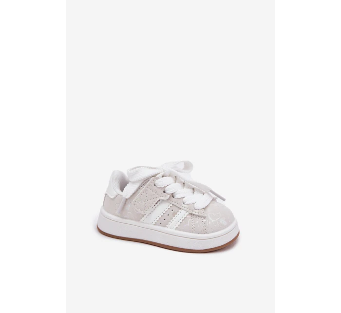 Buty Sportowe Sneakersy Dziecięce W Serduszka Białe Mirelle Buty Sportowe Sneakersy Dziecięce W Serduszka Białe Mirelle